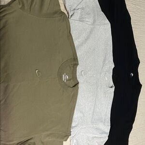Nike T-Shirt Trio in Olive, Gray, and Black